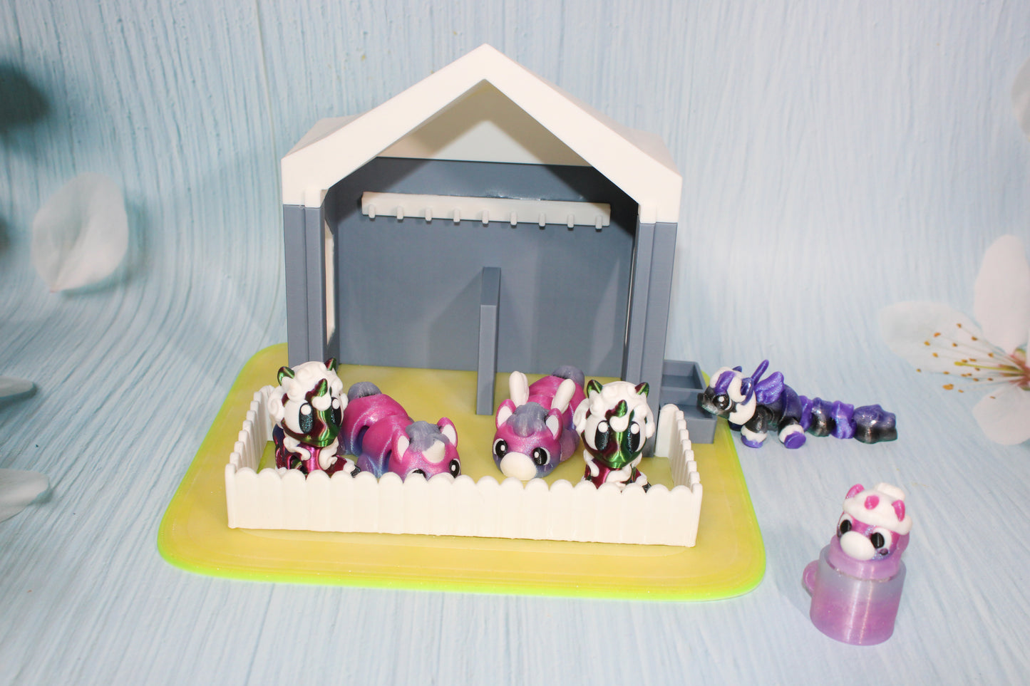 3d printed Unicorn and Pony with Stable - Wonderland 3D Printing 