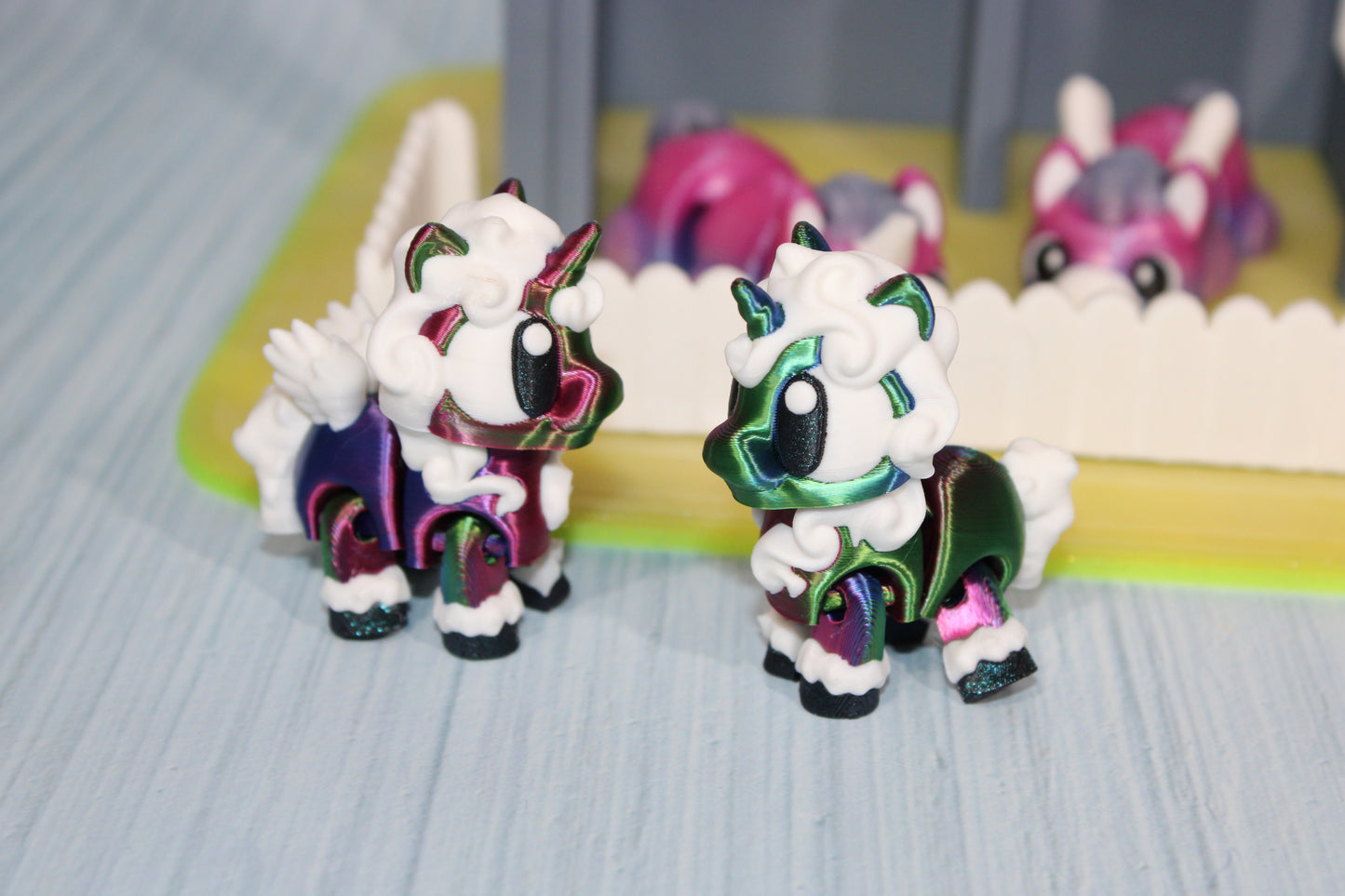 3d printed Unicorn and Pony with Stable - Wonderland 3D Printing 