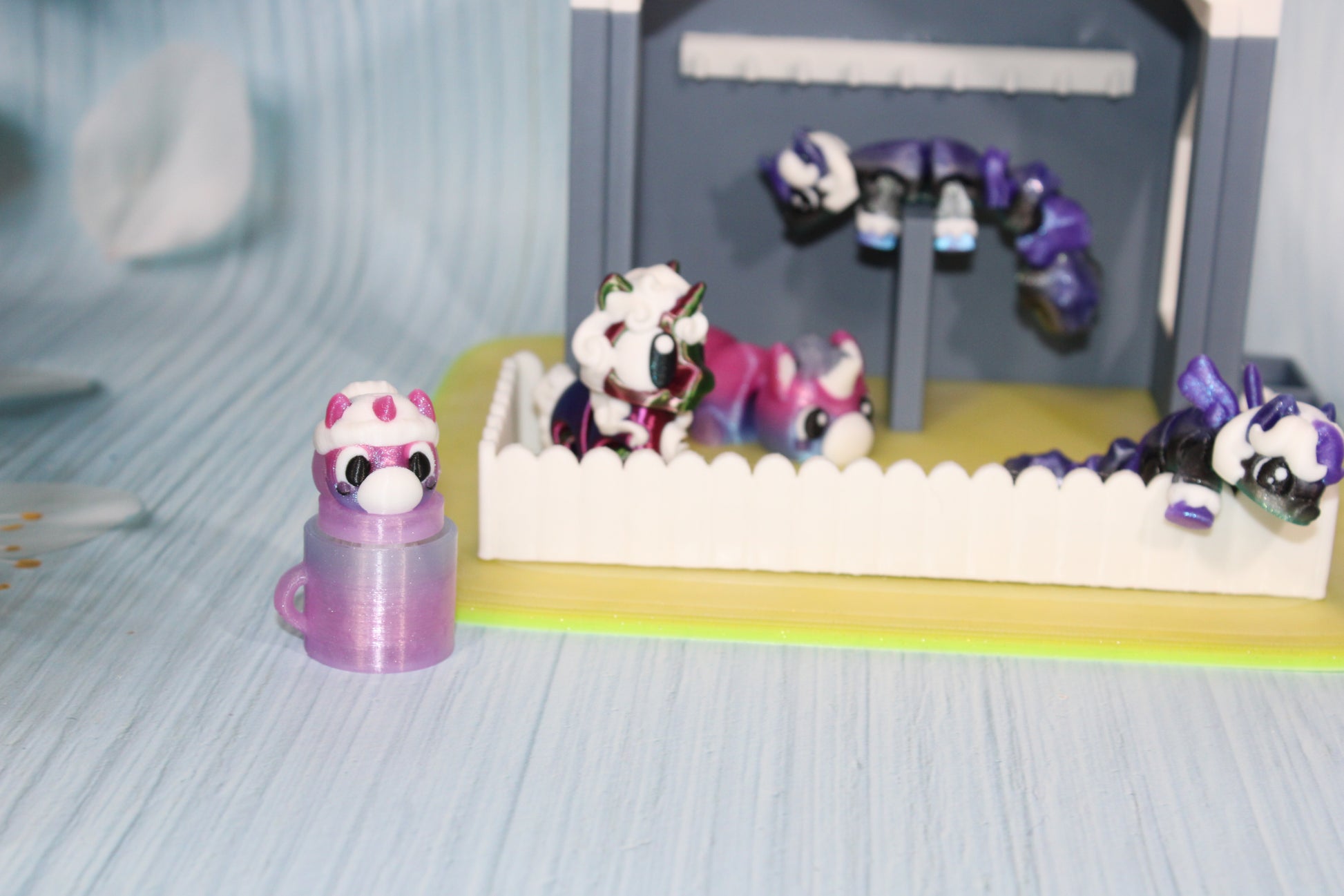 3d printed Unicorn and Pony with Stable - Wonderland 3D Printing 
