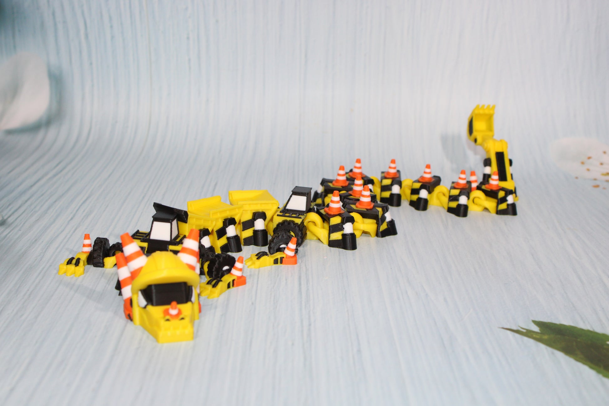 Construction Dragon 3D Printed Articulated Figurine - Wonderland 3D Printing 