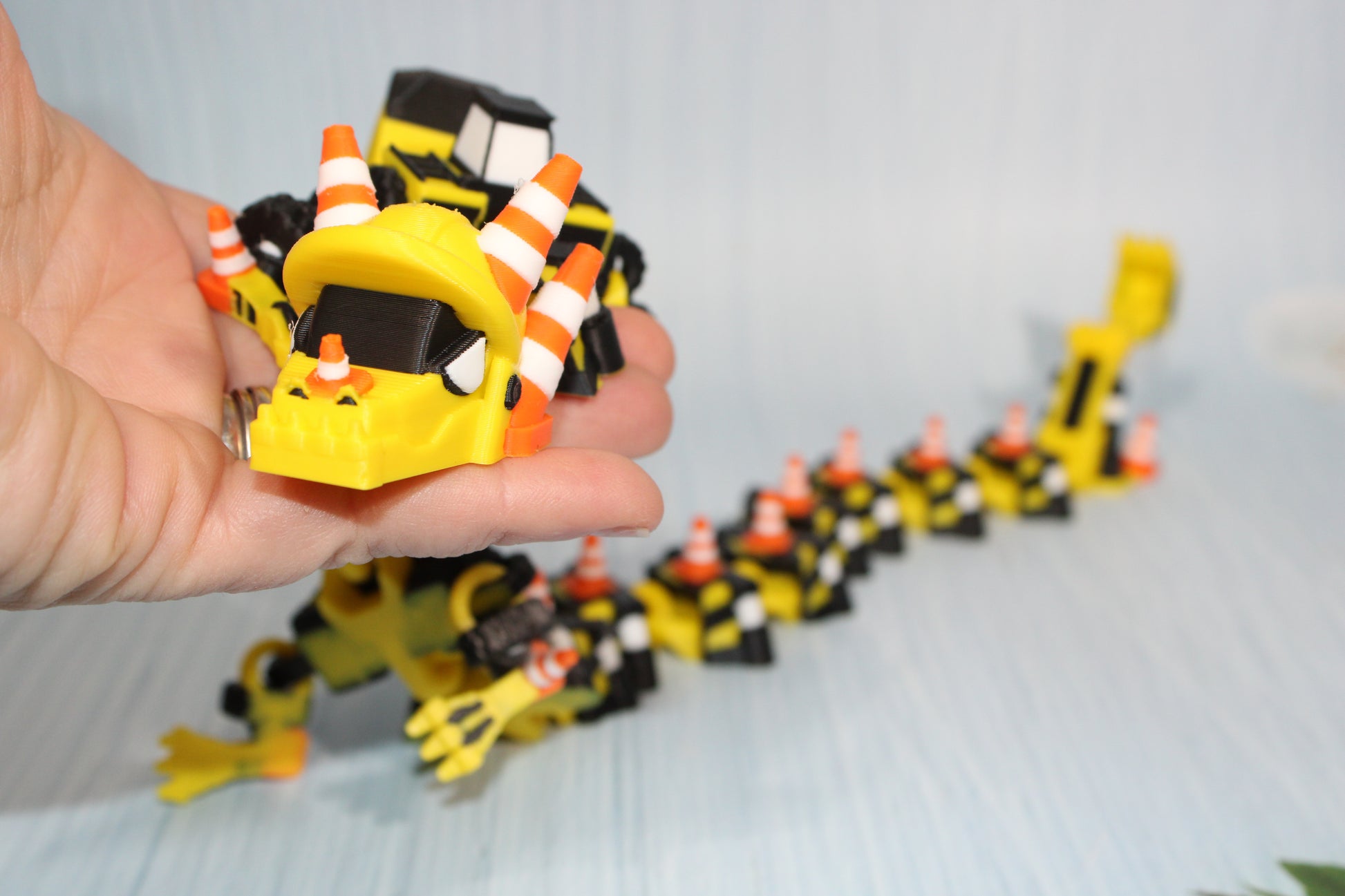 Construction Dragon 3D Printed Articulated Figurine - Wonderland 3D Printing 