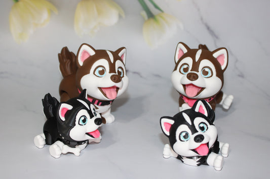 Husky Puppy:3D Printed Articulated Flexi Fidget Toy - Wonderland 3D Printing 