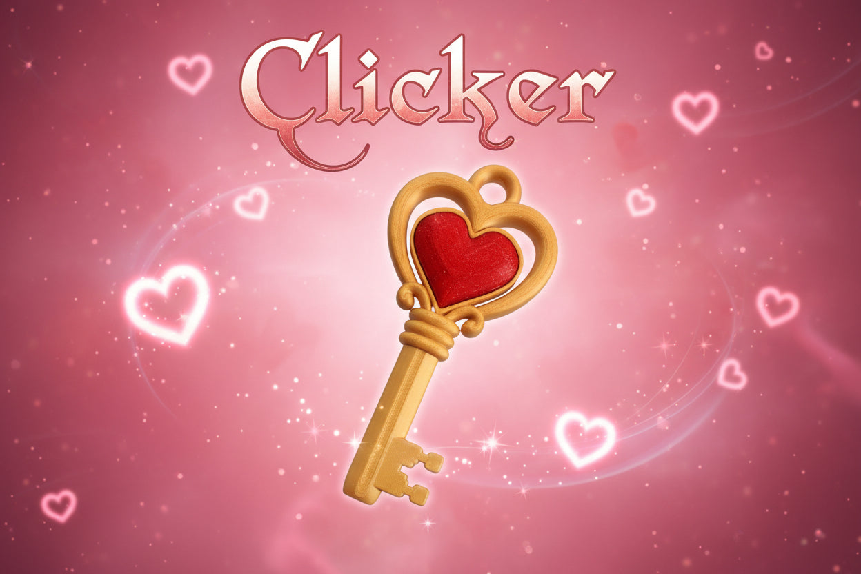 3d Printed Heart Key Clicker 5.5" - Wonderland 3D Printing 