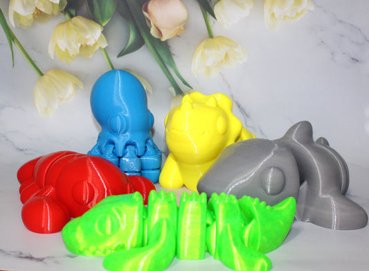 Floating, Squishy 3D Printed Water Toys: Articulated Fidget Water Toys- Many More Options to Come!! - Wonderland 3D Printing 