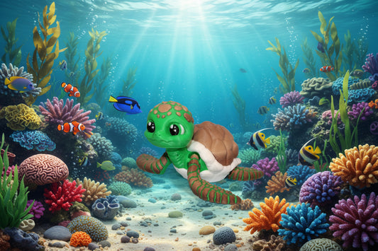 3D Printed tiny sea turtle 2.5" - Wonderland 3D Printing 