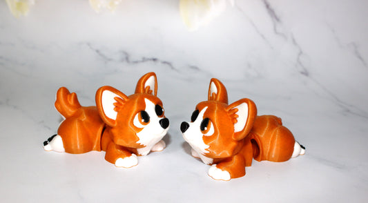 Corgi 4 inches Articulated 3d Printed Figurine - Wonderland 3D Printing 