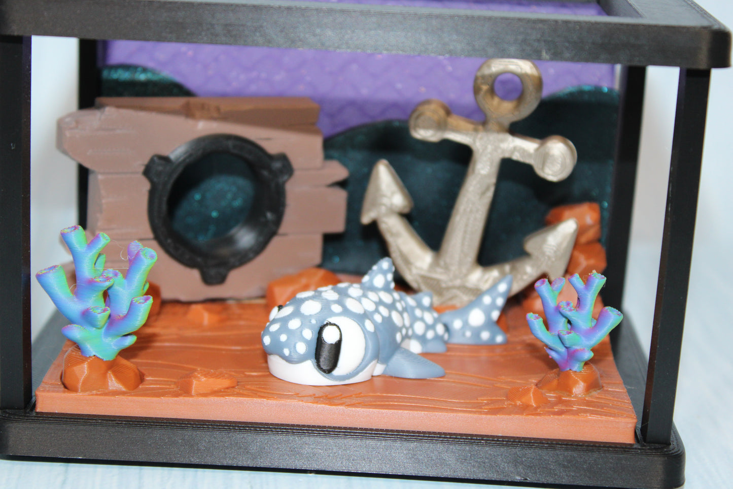Deep Sea Tank Design Showcase-3D Printed Flexi Fidget- Comes with 2 flexi Sharks - Wonderland 3D Printing 