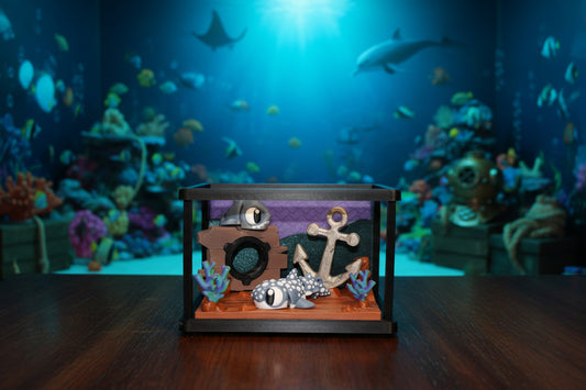 Deep Sea Tank Design Showcase-3D Printed Flexi Fidget- Comes with 2 flexi Sharks - Wonderland 3D Printing 