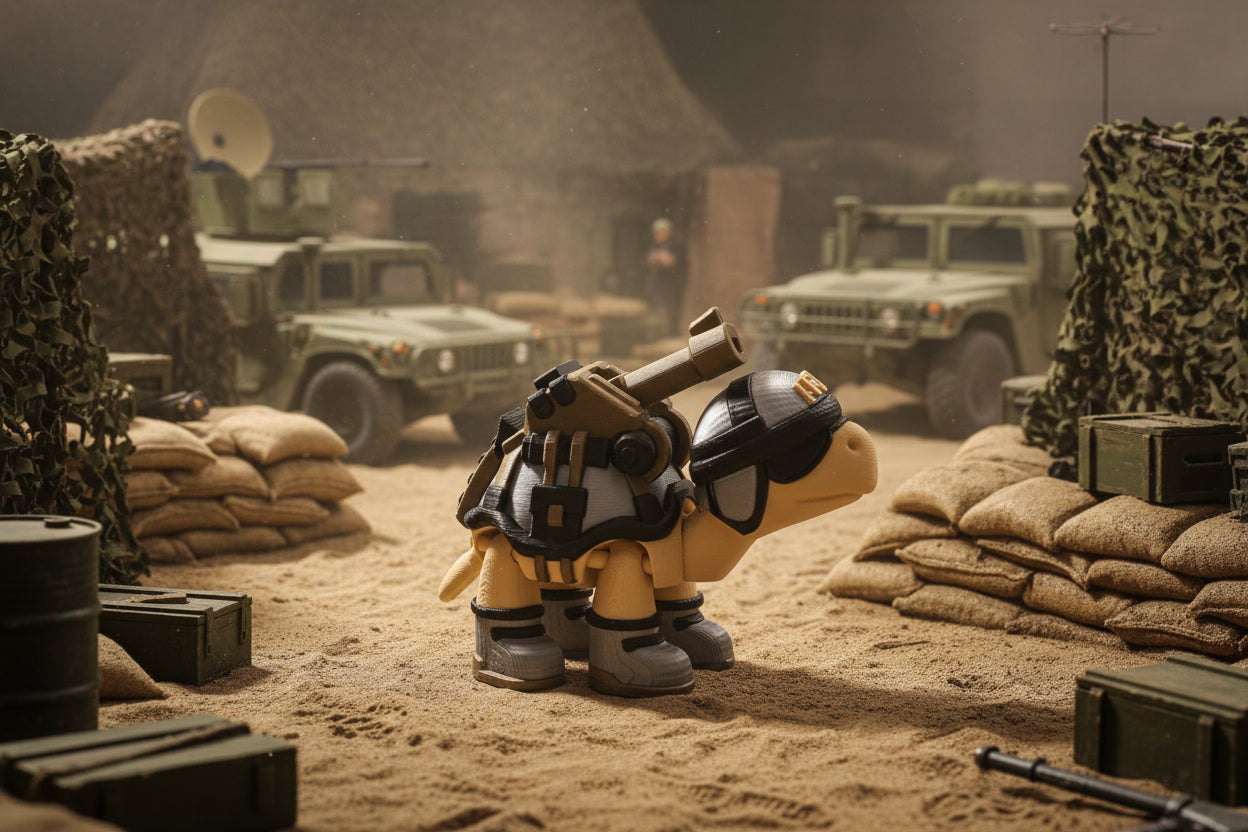 Tank Turtle 3d printed 4.5" - Wonderland 3D Printing 