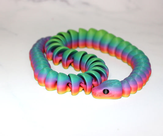 Zou Snake 3D Printed Articulated Flexi Fidget Figurine - Wonderland 3D Printing 