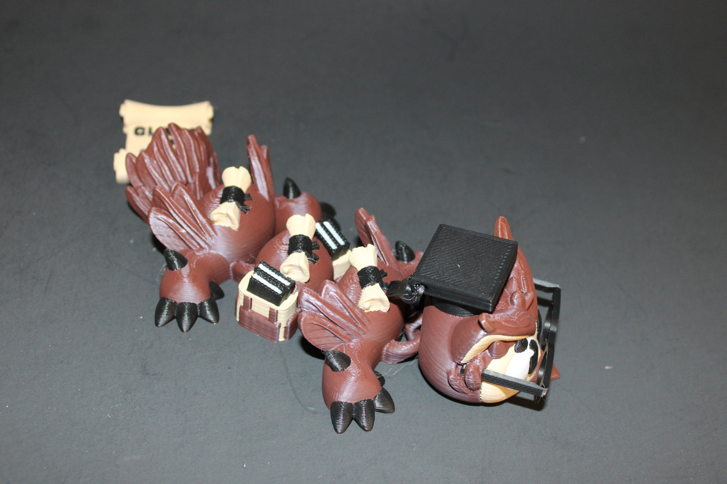 Graduation Owl Dragon 3D Printed Articulated Figurine-7" - Wonderland 3D Printing 
