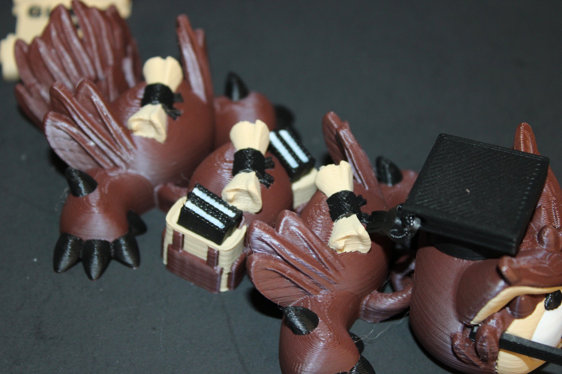 Graduation Owl Dragon 3D Printed Articulated Figurine-7" - Wonderland 3D Printing 