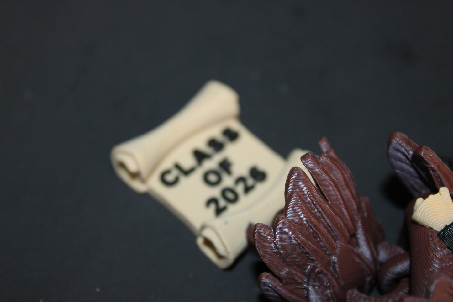 Graduation Owl Dragon 3D Printed Articulated Figurine-7" - Wonderland 3D Printing 