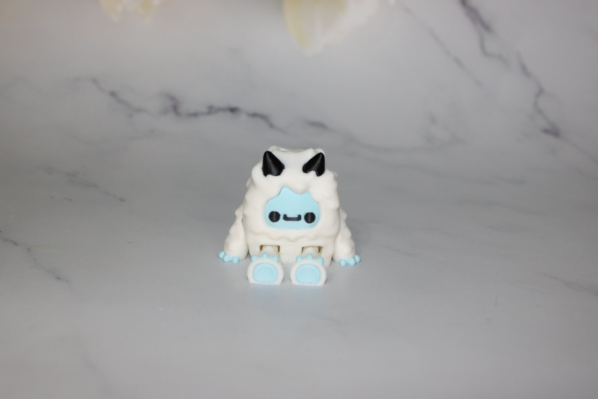 Yeti with Snow Mountain Shelf Options Articulated 3d Printed Figurine - Wonderland 3D Printing 