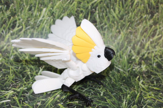 Cockatoo-3D Printed Articulated Flexi Fidget Figurine - Wonderland 3D Printing 