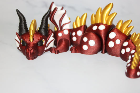 Queen Dragon  Articulated 3d Printed Flexi Fidget Figurine - Wonderland 3D Printing 
