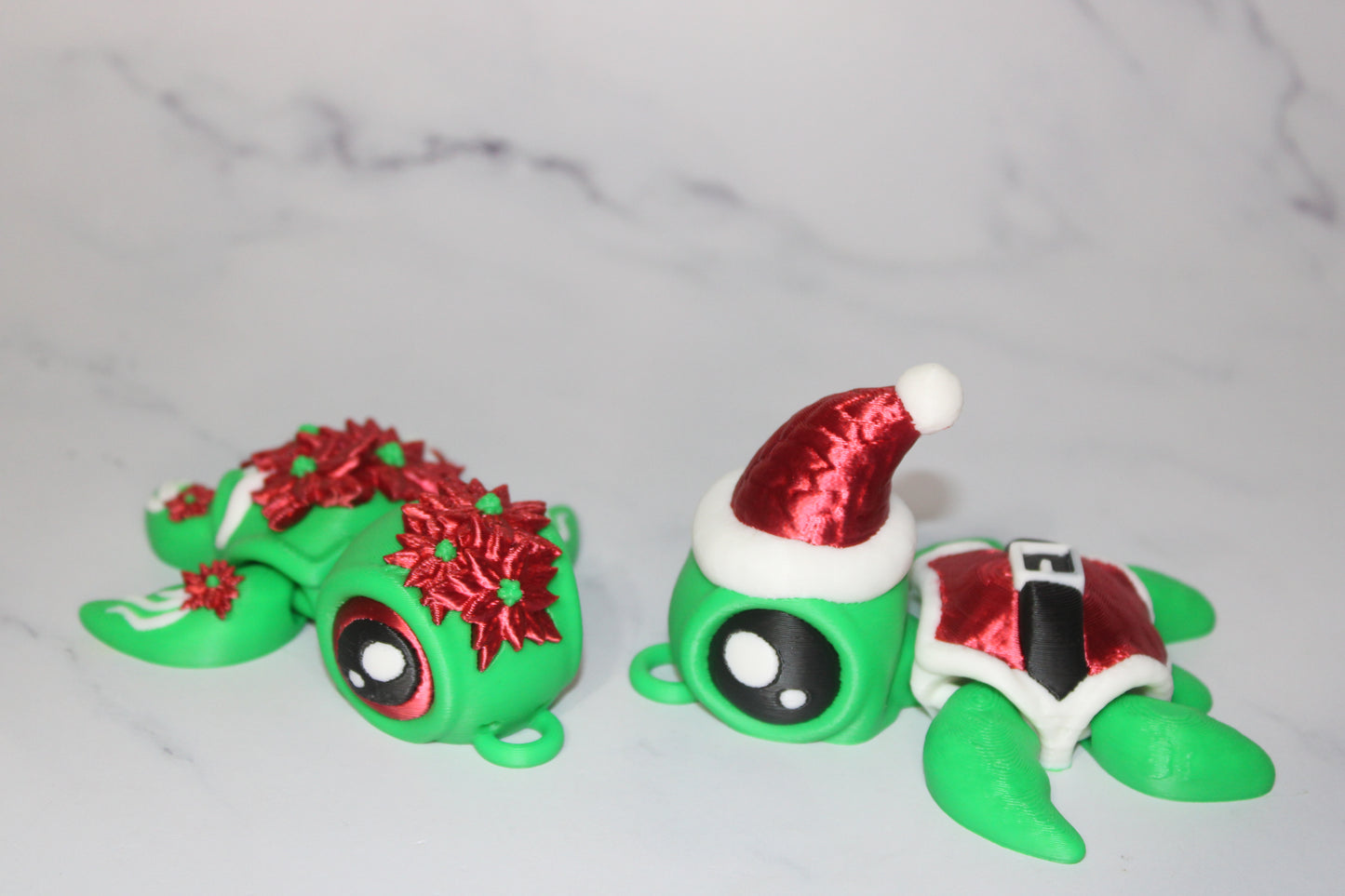 Christmas Turtles Articulated 3d Printed Figurine - Wonderland 3D Printing 