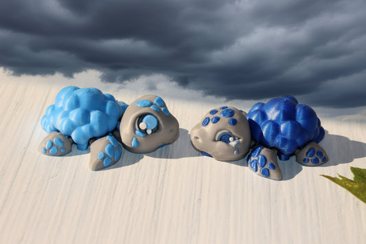 Emotional Turtles Articulated 3d Printed Figurine - Wonderland 3D Printing 