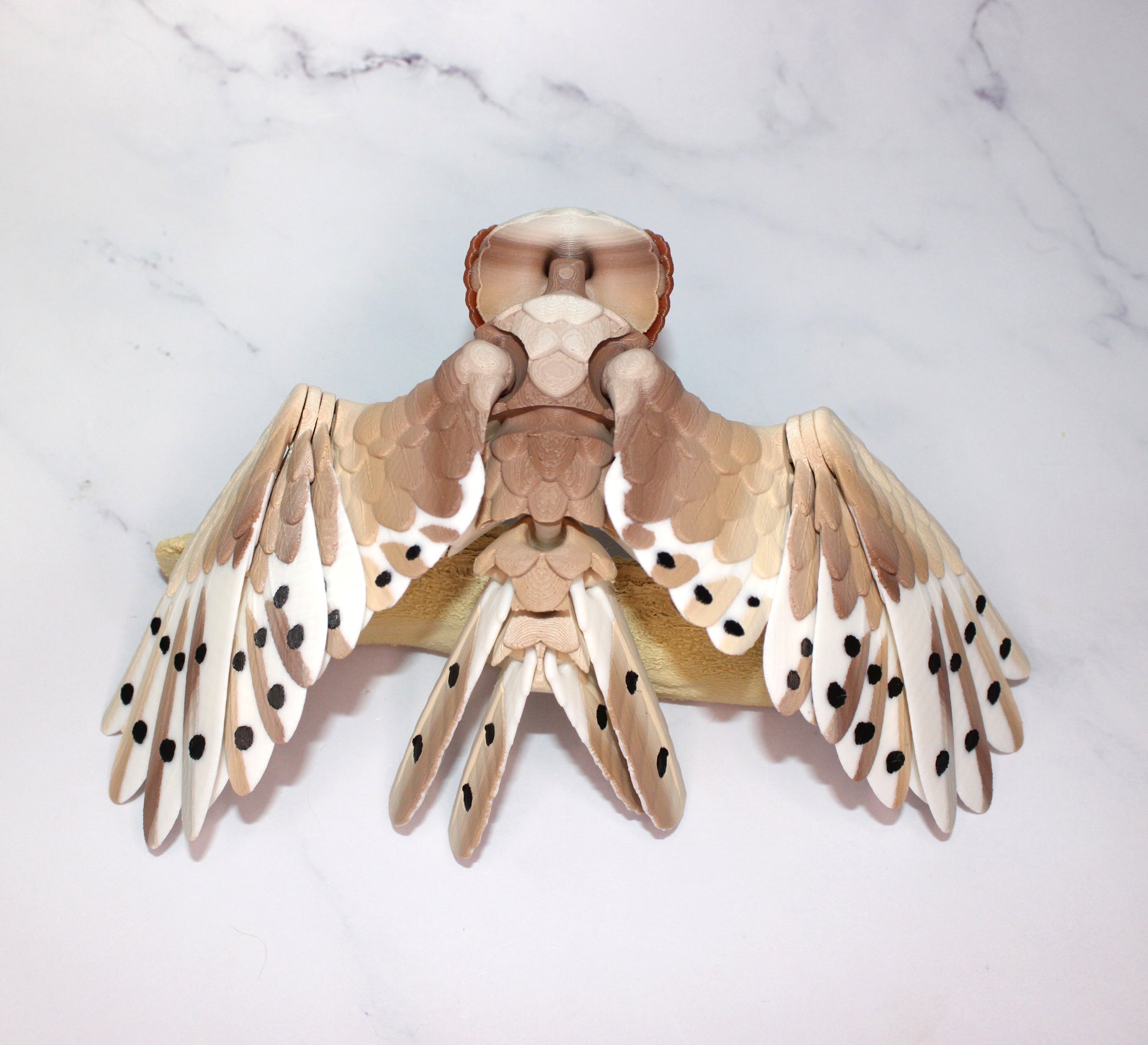 Barn Owl with stand options-3D Printed Articulated Flexi Fidget Figurine - Wonderland 3D Printing 