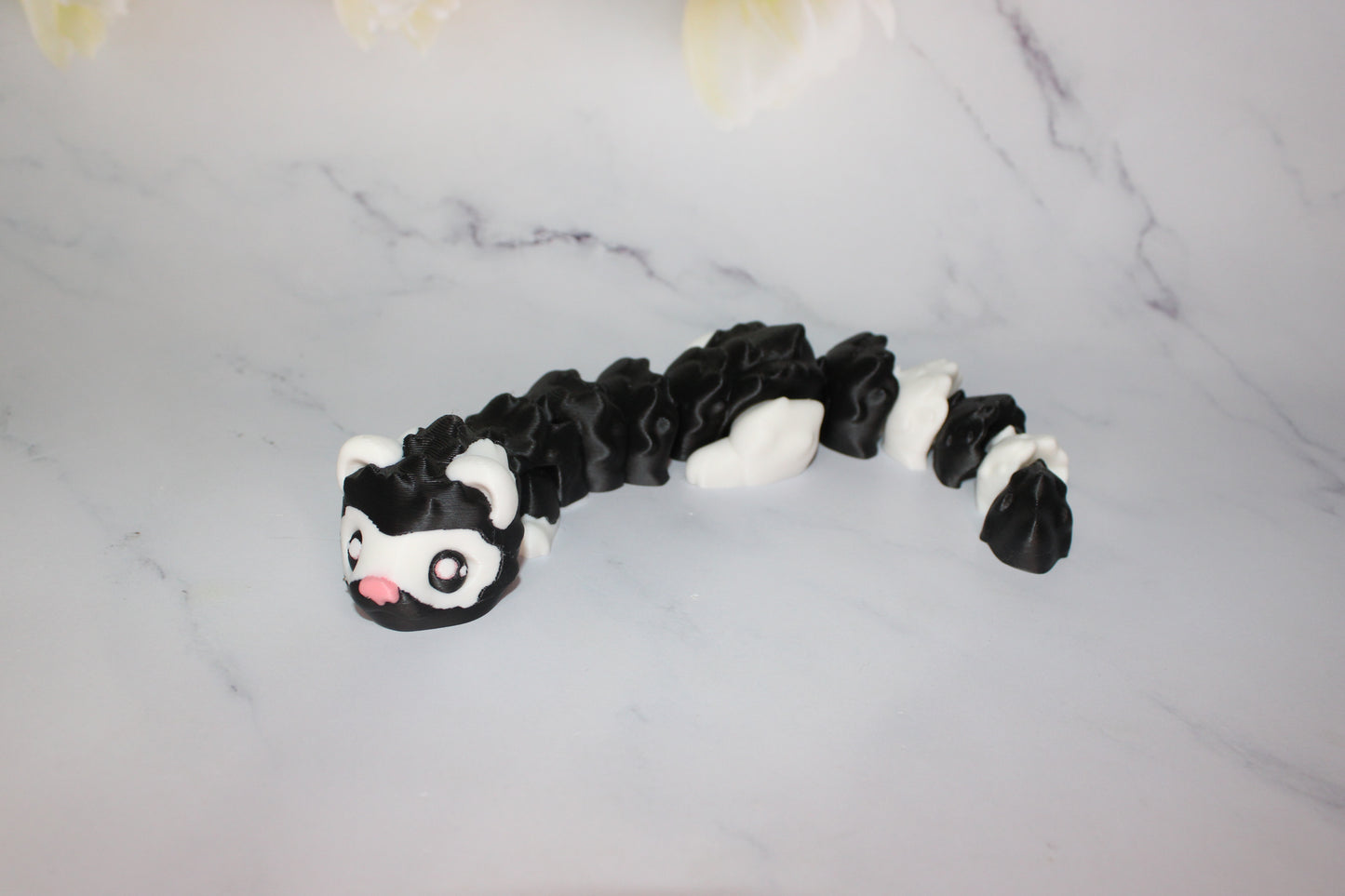 Ferret with Froggy Catch all Options- Articulated 3d Printed Figurine