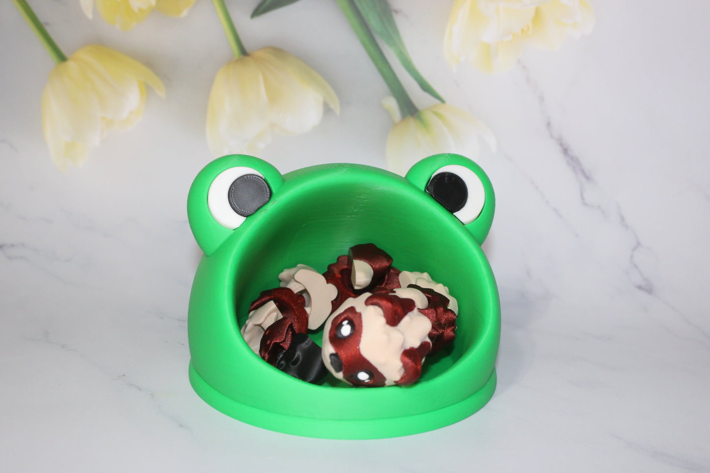 Ferret with Froggy Catch all Options- Articulated 3d Printed Figurine