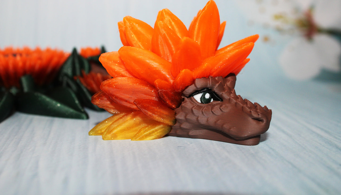 3D Printed Sunflower Dragon-20" - Wonderland 3D Printing 