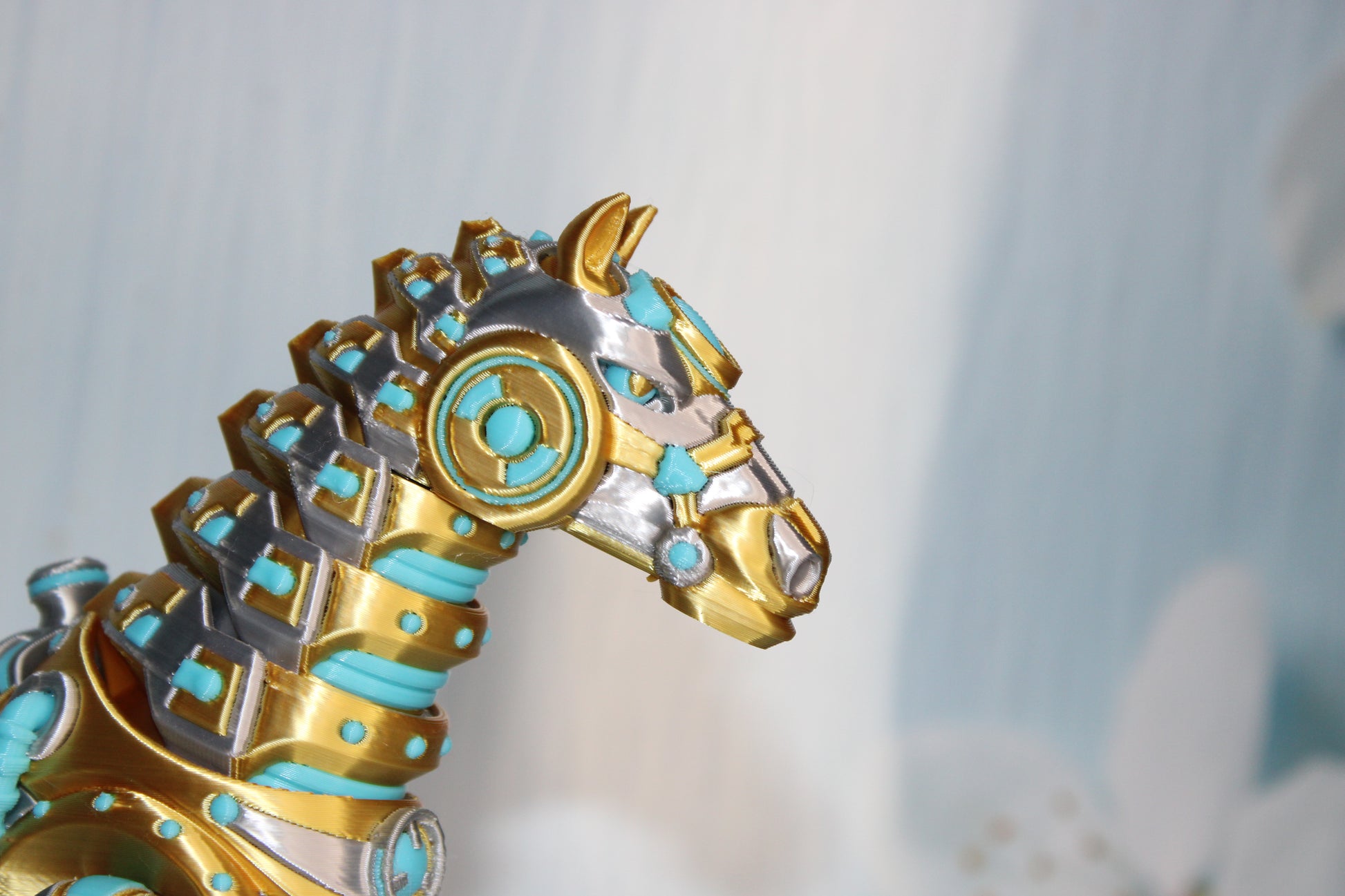 3D-printed mechanical horse, 6 inches tall. - Wonderland 3D Printing 