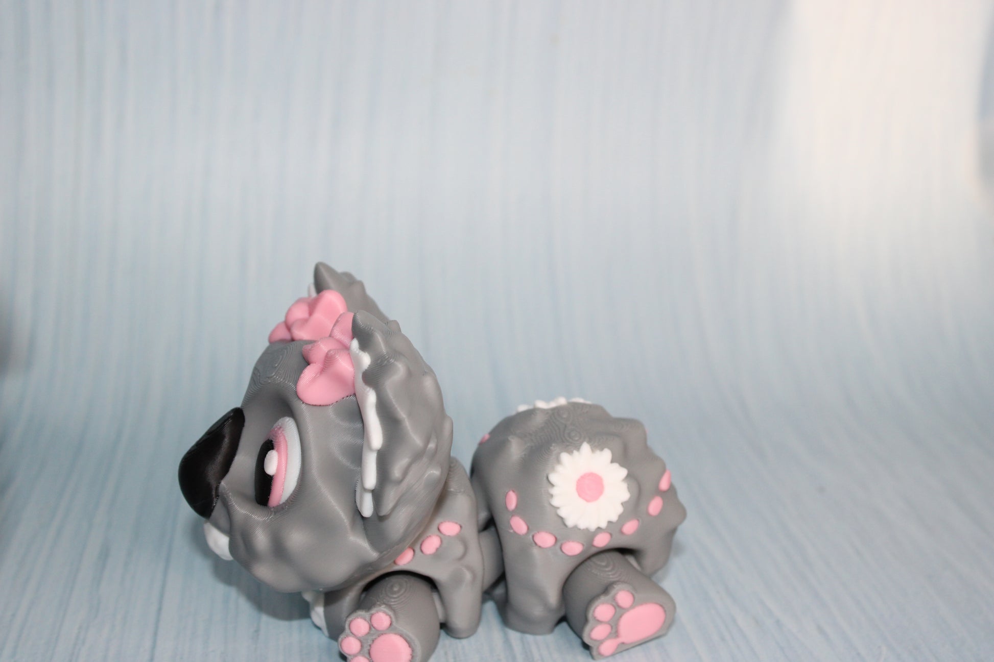 Awareness or Flower Koala – 3D printed, measuring 4.5" long by 3.5" tall. - Wonderland 3D Printing 
