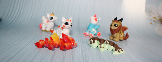 6 Mini Mythical Hatchlings V2 3D Printed - Wonderland 3D Printing 