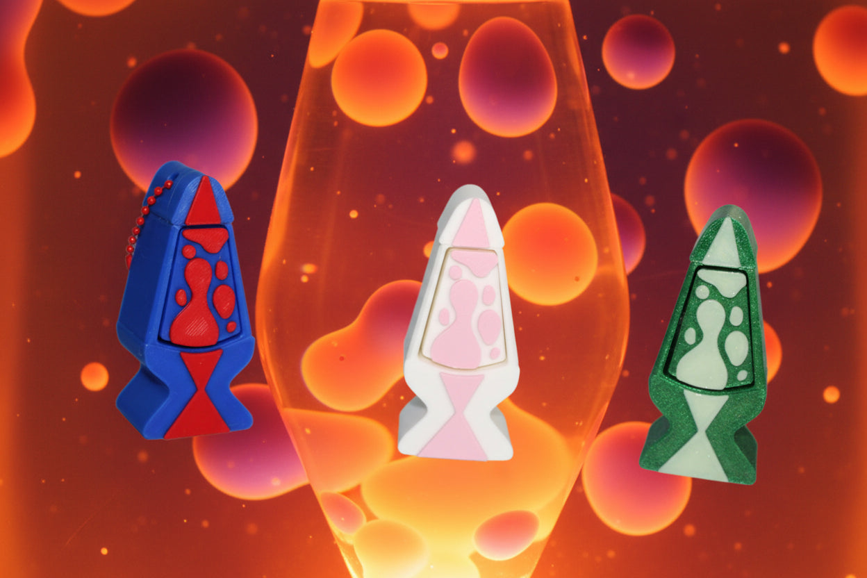 Lava Lamp Clickers 3d printed 3 inches tall all 3 included - Wonderland 3D Printing 