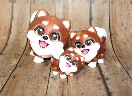 Pomeranian Puppy  3D Printed Articulated Flexi Fidget Figurine - Wonderland 3D Printing 