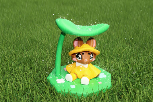 Rainy Days Bunny with Lily Pad Display - Wonderland 3D Printing 