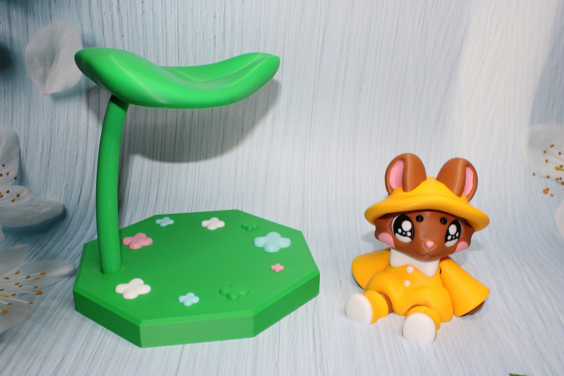Rainy Days Bunny with Lily Pad Display - Wonderland 3D Printing 