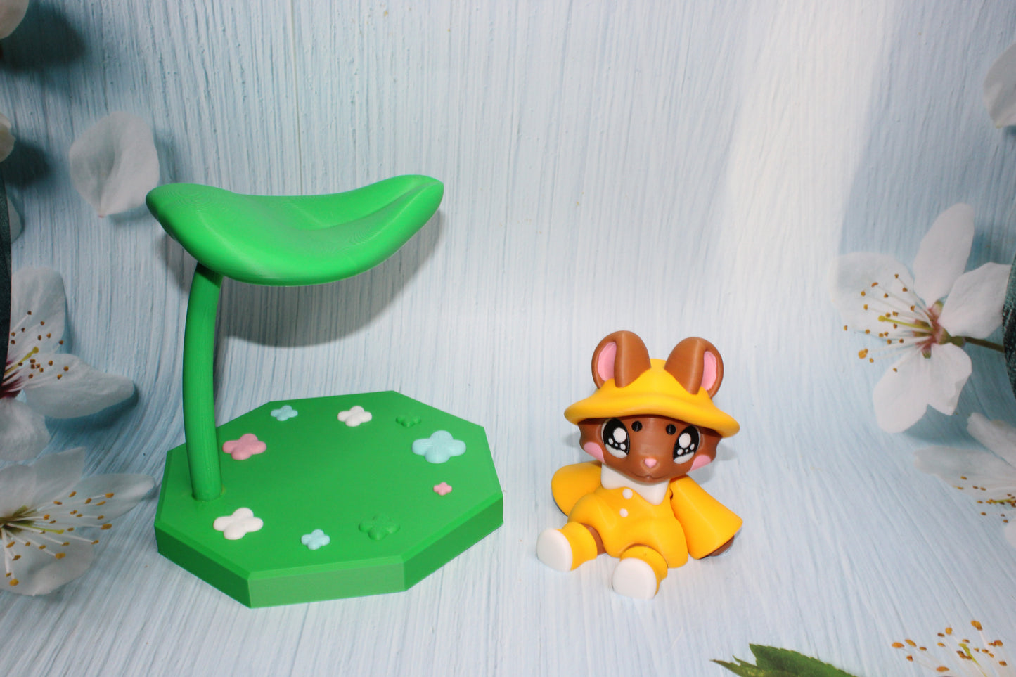 Rainy Days Bunny with Lily Pad Display - Wonderland 3D Printing 