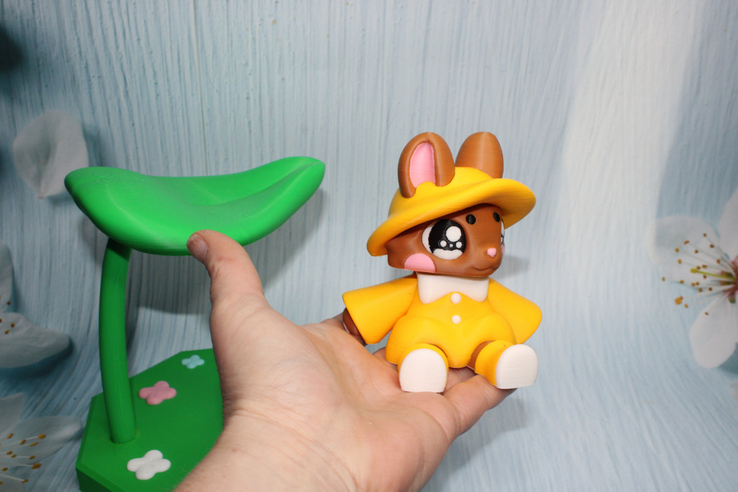 Rainy Days Bunny with Lily Pad Display - Wonderland 3D Printing 