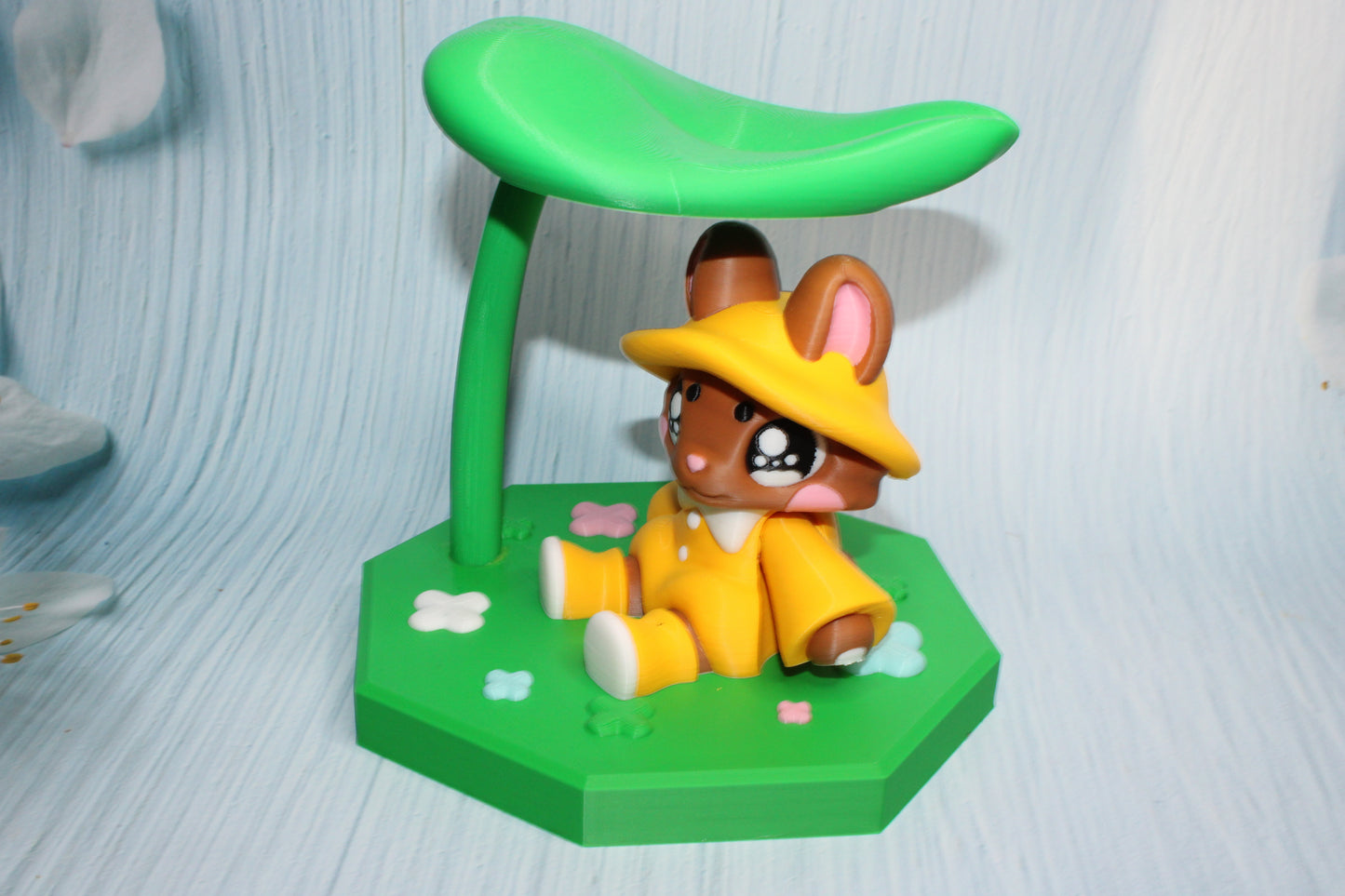 Rainy Days Bunny with Lily Pad Display - Wonderland 3D Printing 