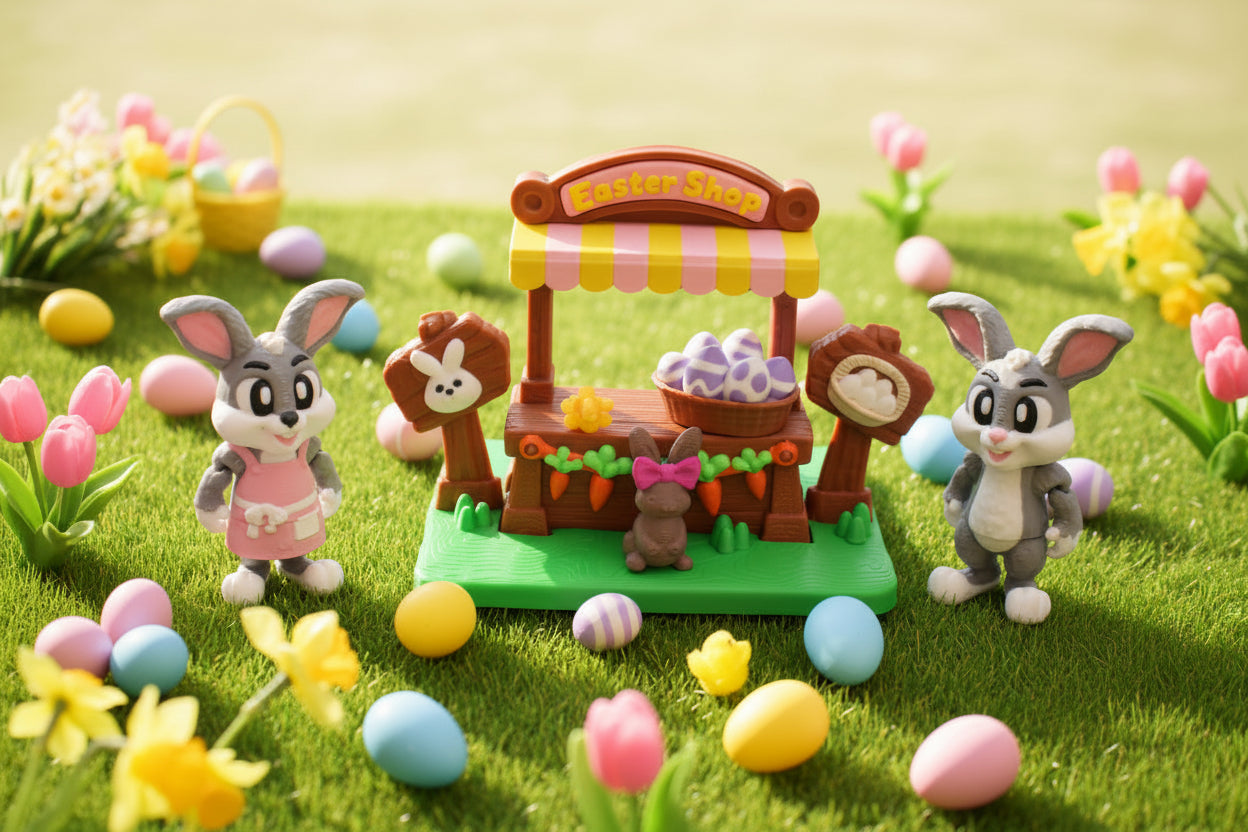 Easter Market Playset 2 Everything Included - Wonderland 3D Printing 