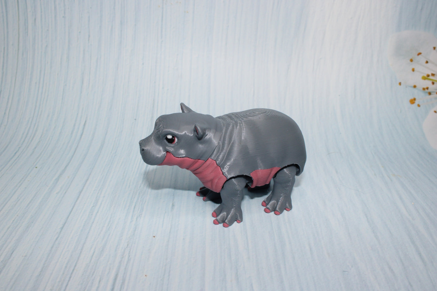 Baby Hippo 3d printed 4" - Wonderland 3D Printing 