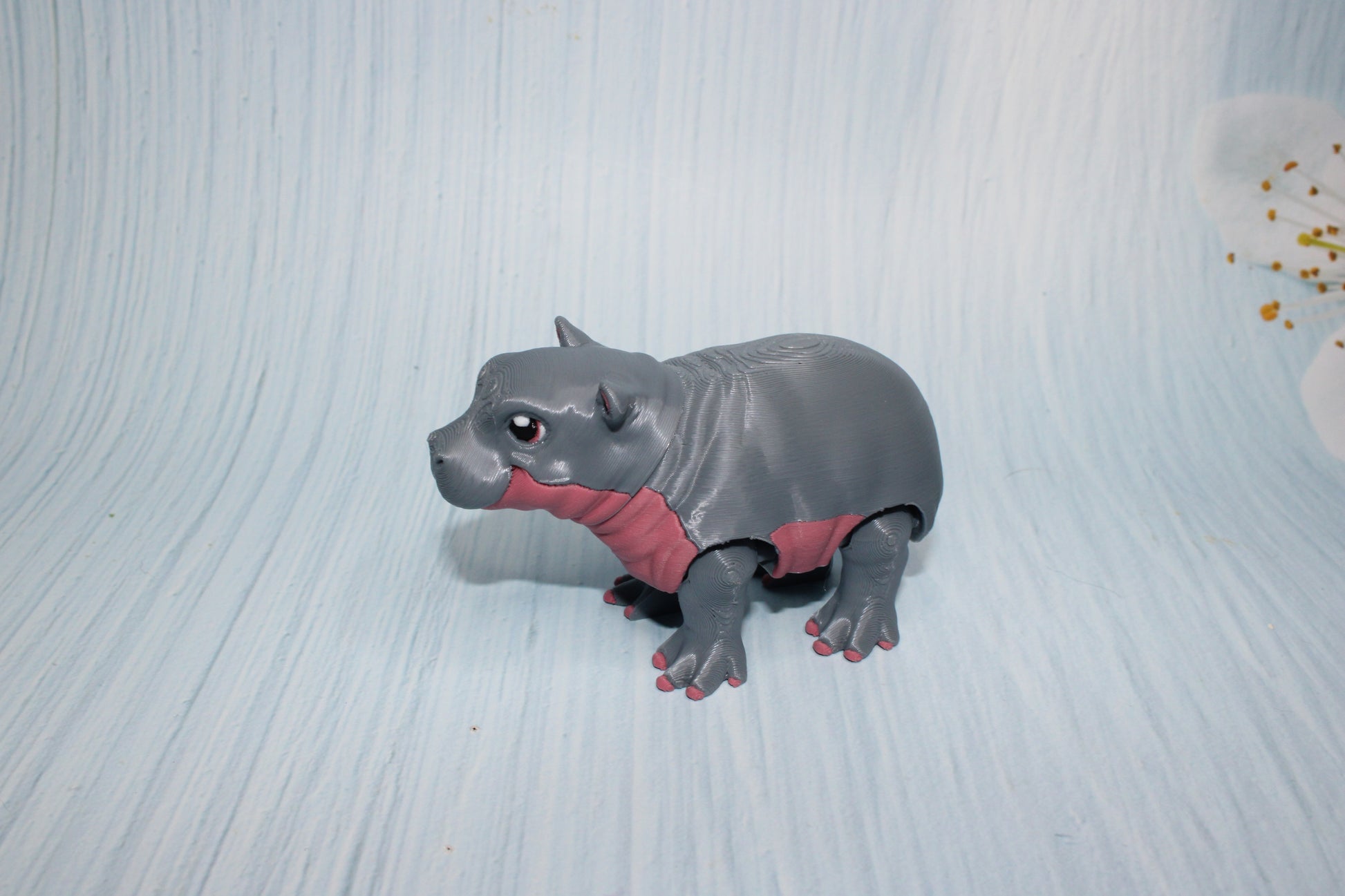 Baby Hippo 3d printed 4" - Wonderland 3D Printing 