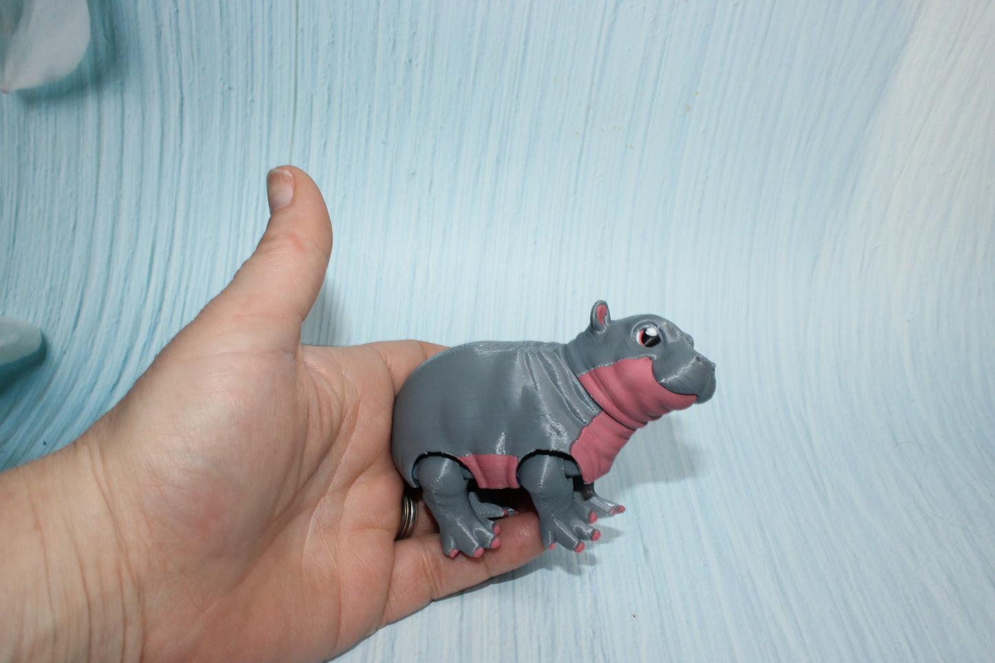 Baby Hippo 3d printed 4" - Wonderland 3D Printing 