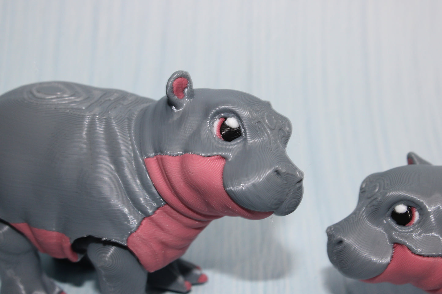 Baby Hippo 3d printed 4" - Wonderland 3D Printing 