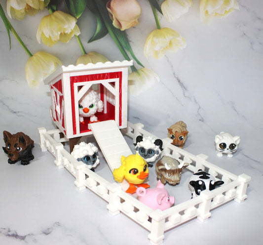 Farm Minis with Chicken Coop Options-3D Printed Articulated Flexi Fidget Figurine - Wonderland 3D Printing 