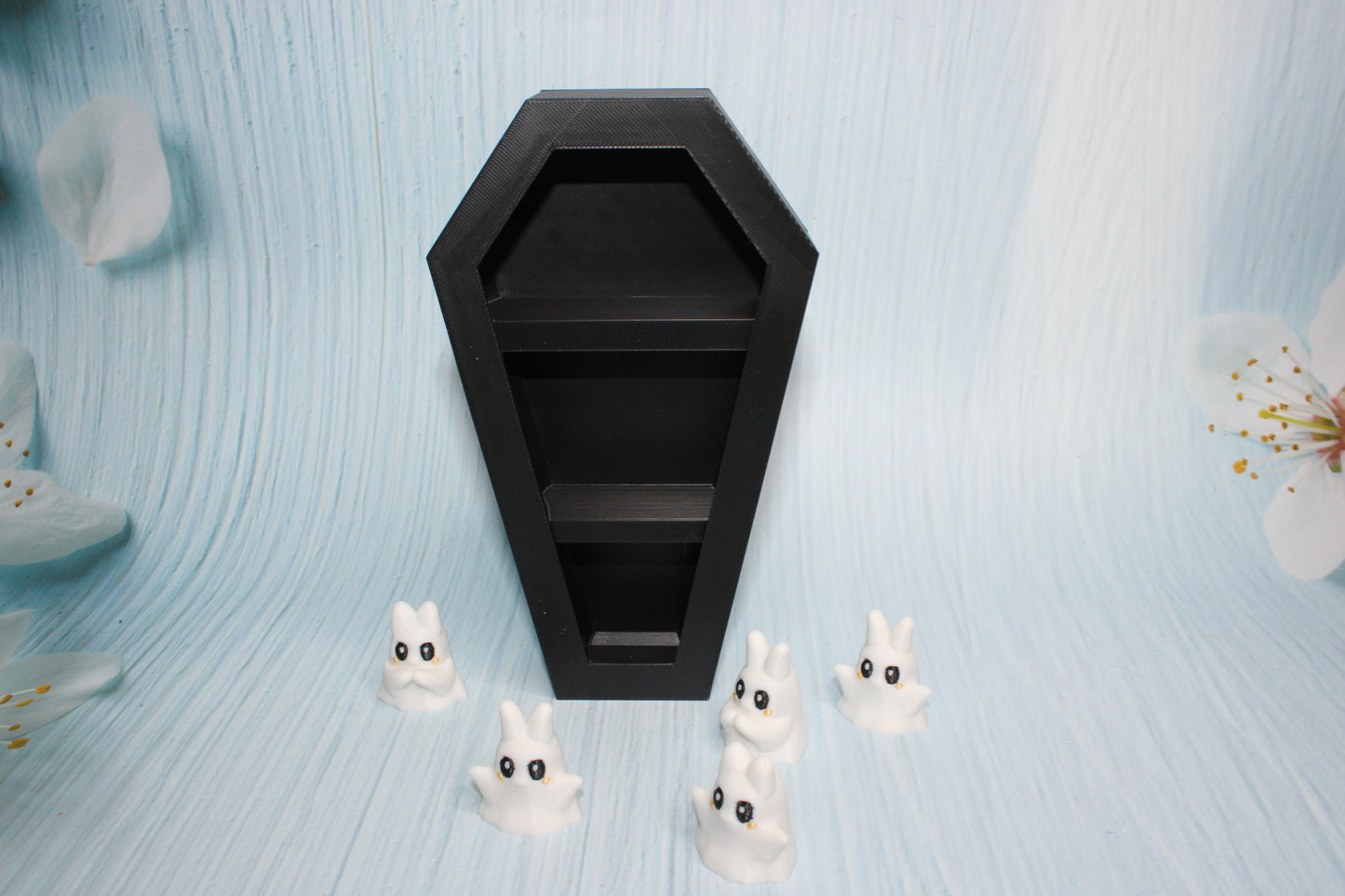 Tiny ghost coffin set 4 ghost included 6.5" t - Wonderland 3D Printing 