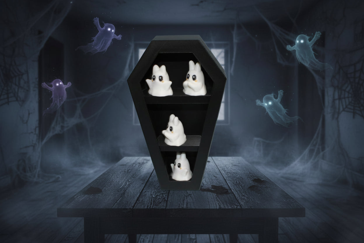 Tiny ghost coffin set 4 ghost included 6.5" t - Wonderland 3D Printing 