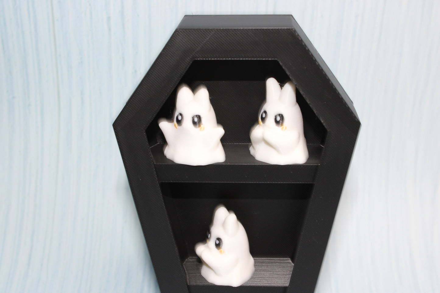 Tiny ghost coffin set 4 ghost included 6.5" t - Wonderland 3D Printing 
