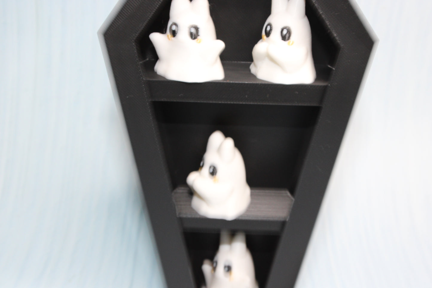 Tiny ghost coffin set 4 ghost included 6.5" t - Wonderland 3D Printing 