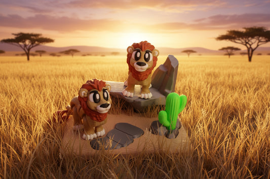 Lion Playset 2 Lions Included - Wonderland 3D Printing 