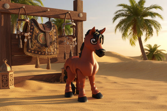 Arabian Horse 3D Printed Articulated Flexi Fidget Figurine 5.5" tall - Wonderland 3D Printing 