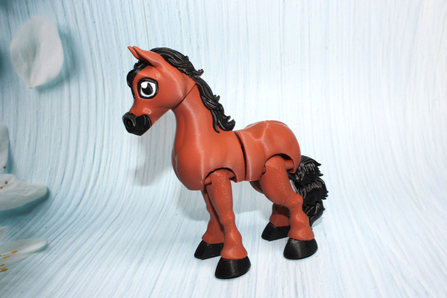 Arabian Horse 3D Printed Articulated Flexi Fidget Figurine 5.5" tall - Wonderland 3D Printing 