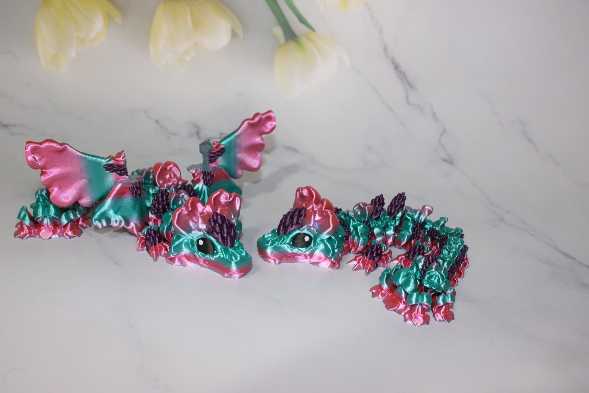 Snapdragon or Baby Dragon  3D Printed Articulated Flexi Fidget - Wonderland 3D Printing 